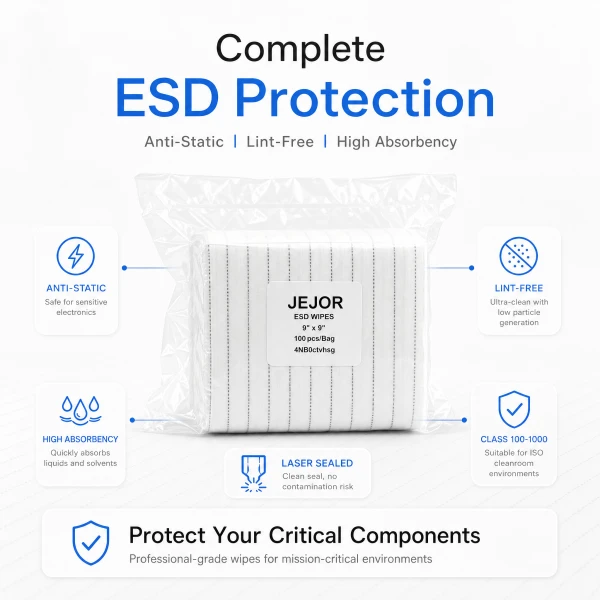 ESD Cleanroom Wipes Anti Static high quality